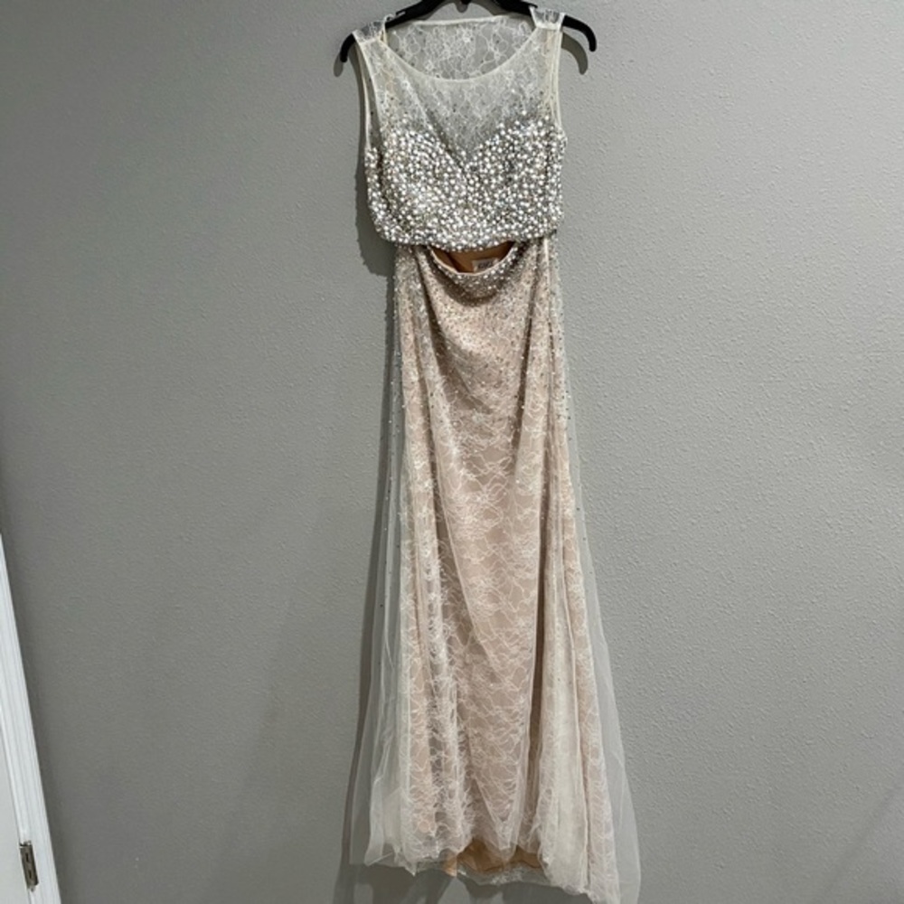 2pc Pearl /Rhinestone Prom Formal Dress